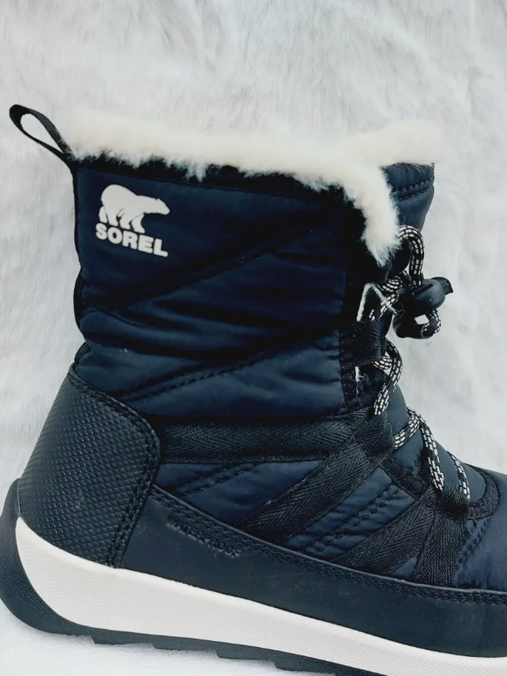 Set of 3 Sorel Crocs Girl's Black Cream Faux-Fur Snow Winter Boots Size US 3